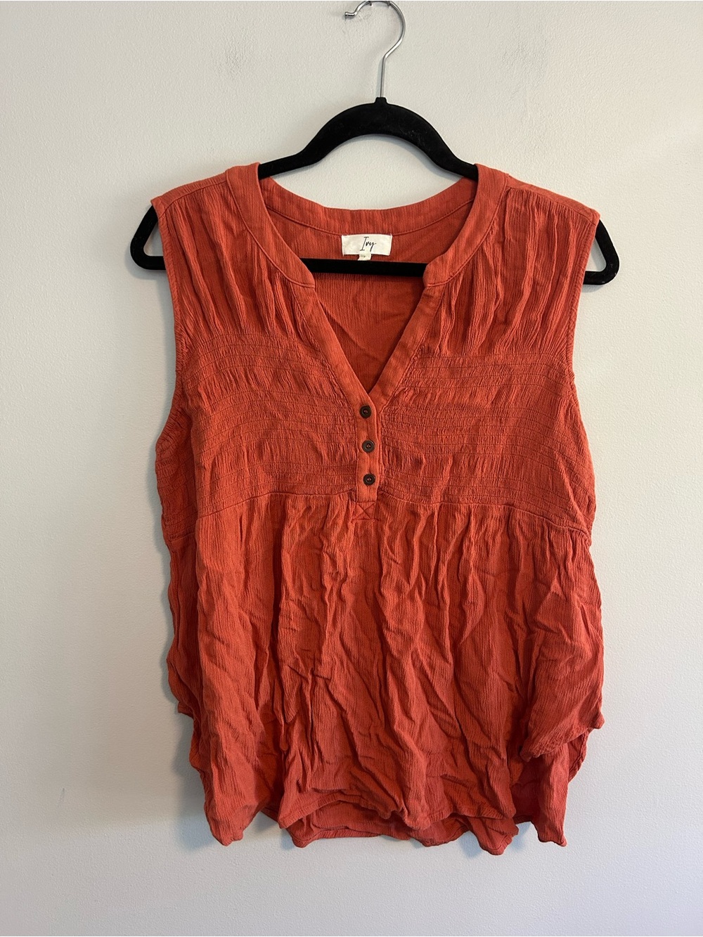Ivy large orange vneck sleeveless tank top blouse